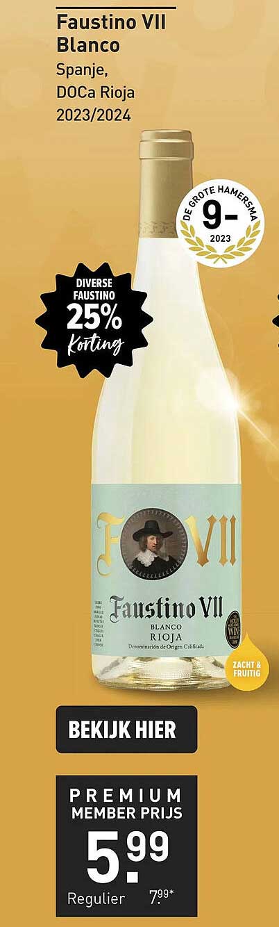 Faustino VII Blanco Spanje, DOCa Rioja 2023/2024