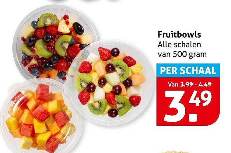 Fruitbowls Alle schalen van 500 gram PER SCHAAL