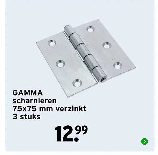 GAMMA scharnieren 75x75 mm verzinkt 3 stuks
