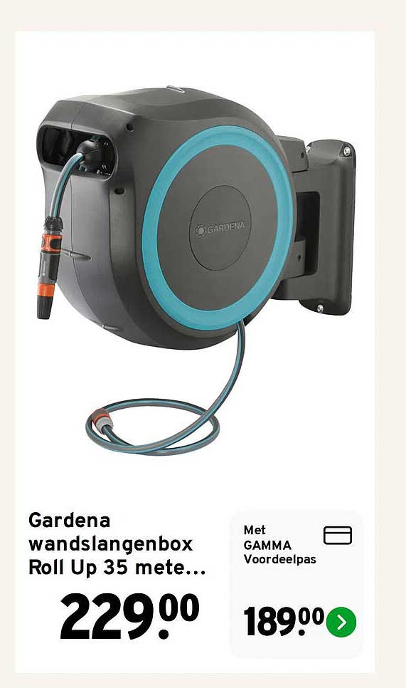 Gardena wandslangenbox Roll Up 35 mete...
