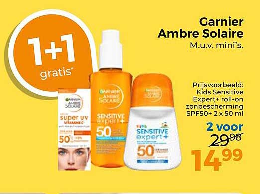 Garnier Ambre Solaire M.u.v. mini’s. 1+1 gratis
