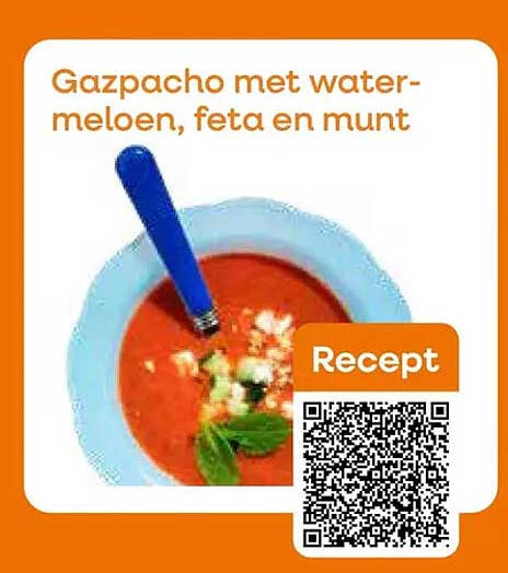 Gazpacho met watermeloen, feta en munt