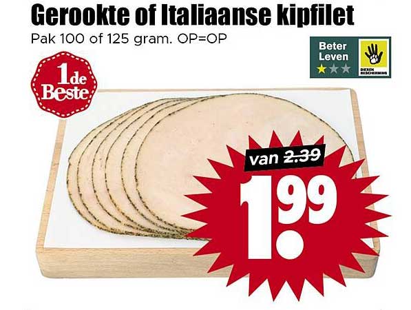Gerookte of Italiaanse kipfilet