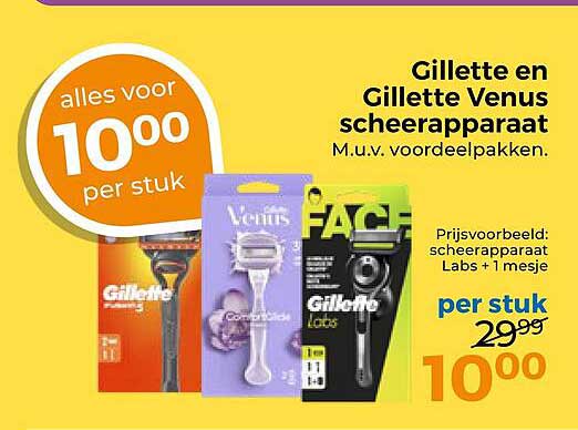 Gillette en Gillette Venus scheerapparaat. M.u.v. voordeelpakken.
