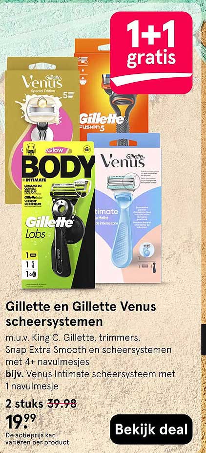 Gillette en Gillette Venus scheersystemen 1+1 gratis