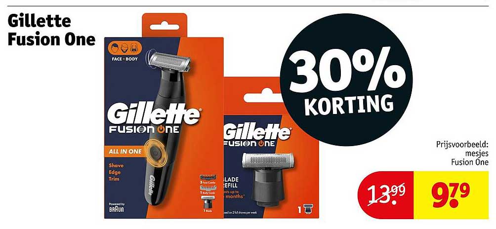 Gillette Fusion One 30% KORTING