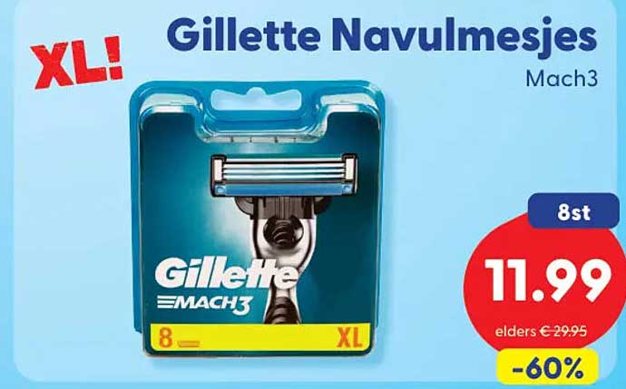 Gillette Navulmesjes Mach3 XL 8st