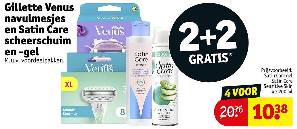 Gillette Venus navulmesjes en Satin Care scheerschuim en -gel 2+2 gratis