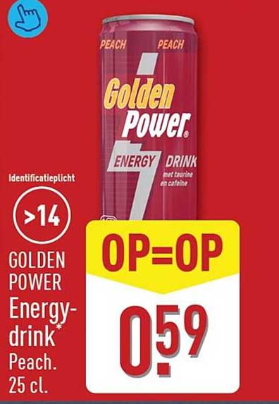 GOLDEN POWER Energy-drink Peach. 25 cl. OP=OP