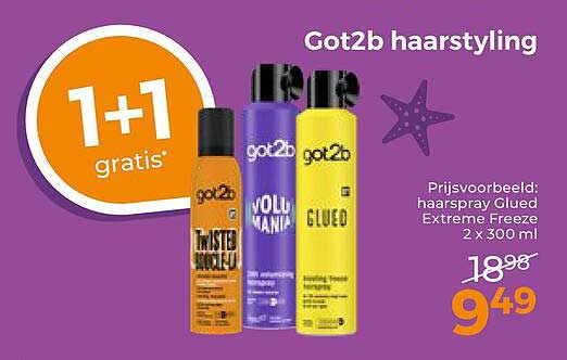 Got2b hairstyling 1+1 gratis