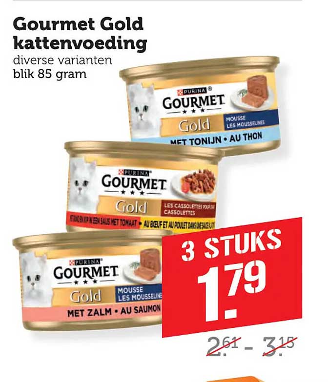 Gourmet Gold kattenvoeding diverse varianten blik 85 gram 3 stuks