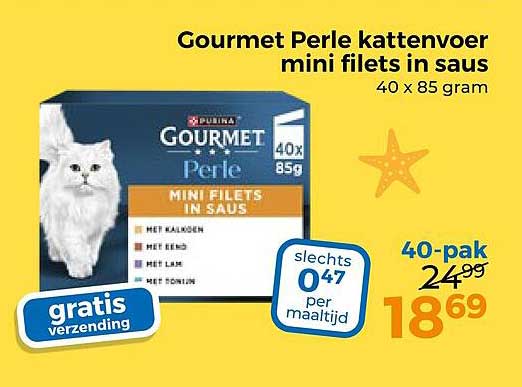 Gourmet Perle kattenvoer mini filets in saus 40 x 85 gram