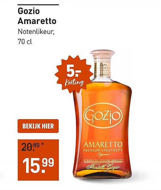Gozio Amaretto Notenlikeur, 70 cl
