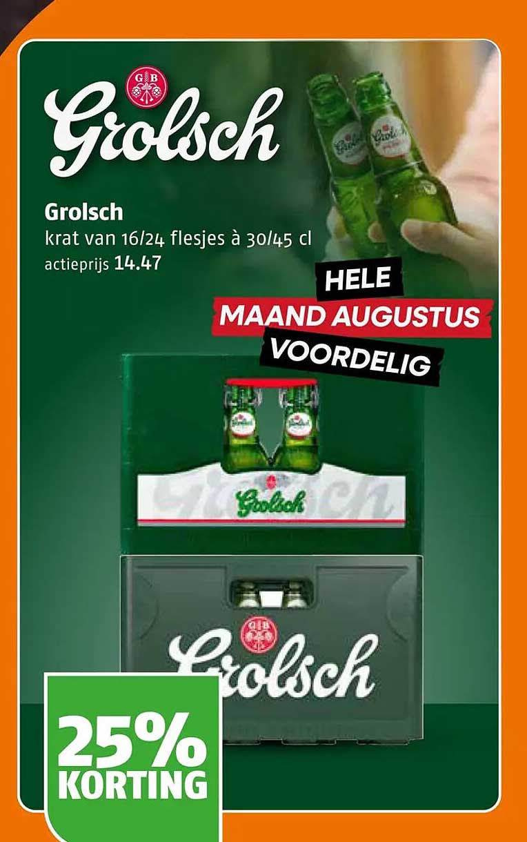 Grolsch krat van 16/24 flesjes à 30/45 cl