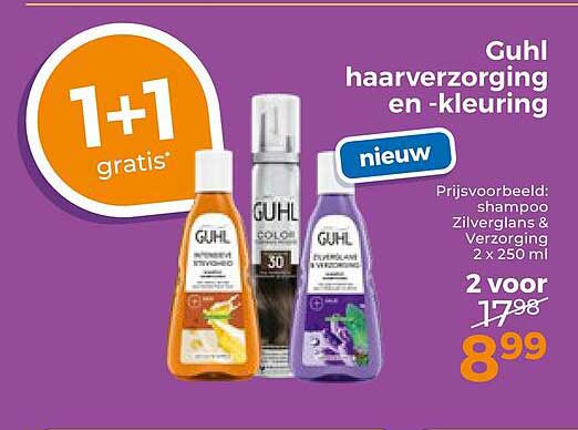 Guhl haarverzorging en -kleuring nieuw 1+1 gratis