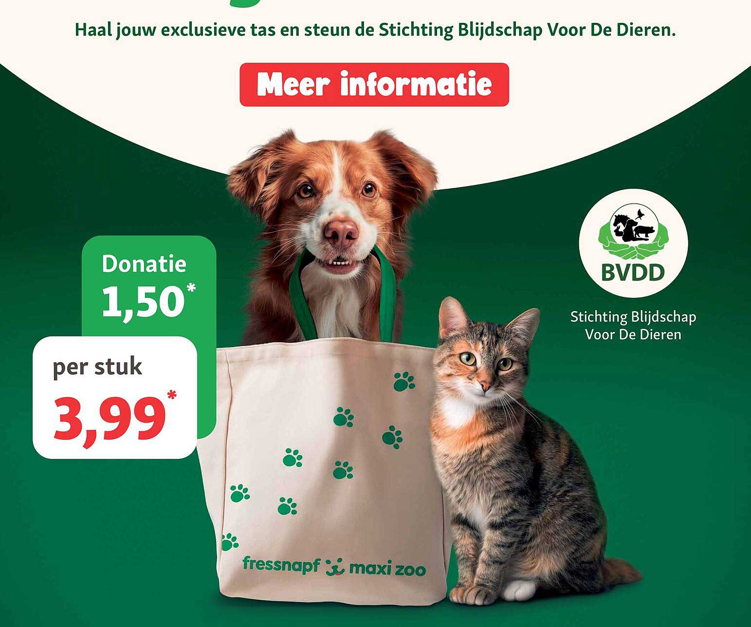 Haal jouw exclusieve tas en steun de Stichting Blijdschap Voor De Dieren.