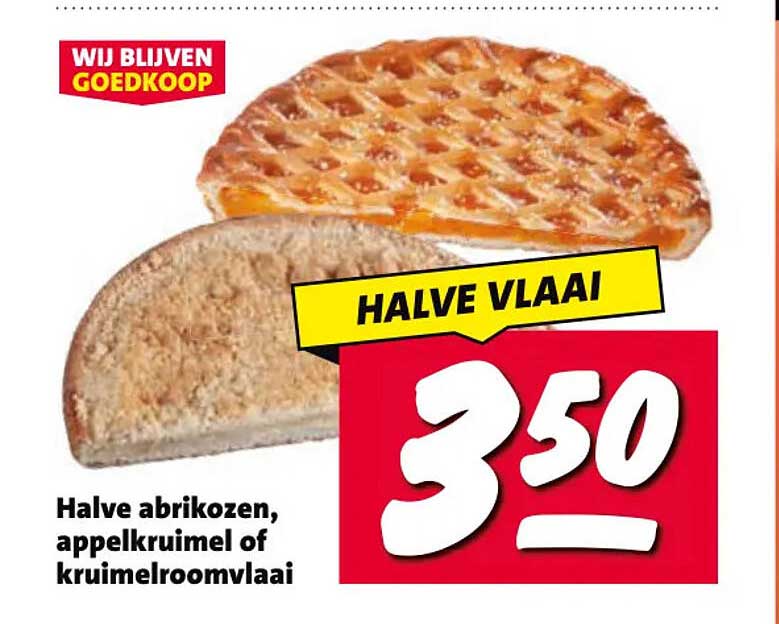 Halve abrikozen, appelkruimel of kruimelroomvlaai HALF VLAAI