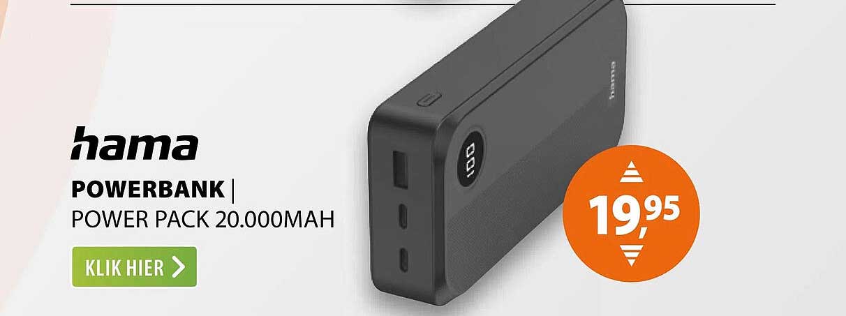 hama POWERBANK POWER PACK 20.000MAH KLIK HIER