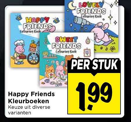 Happy Friends Kleurboeken Keuze uit diverse varianten PER STUK