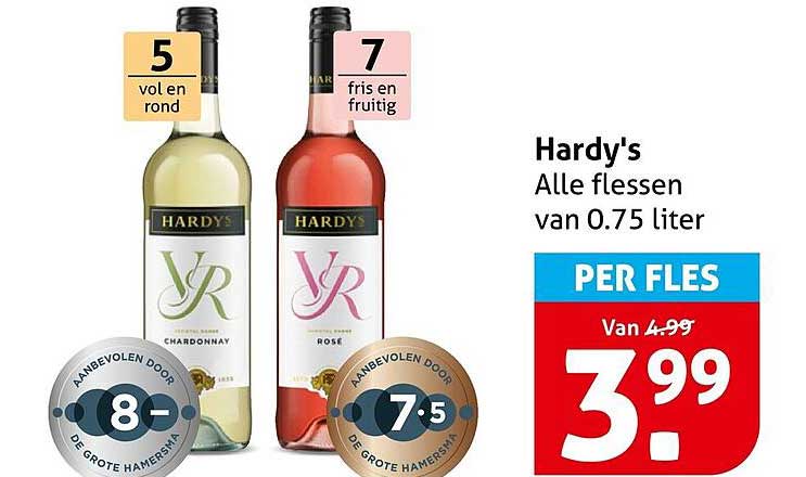 Hardy's Alle flessen van 0.75 liter PER FLES