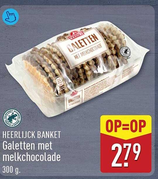 Heerlijk Banket Galetten met melkchocolade 300 g Op=Op