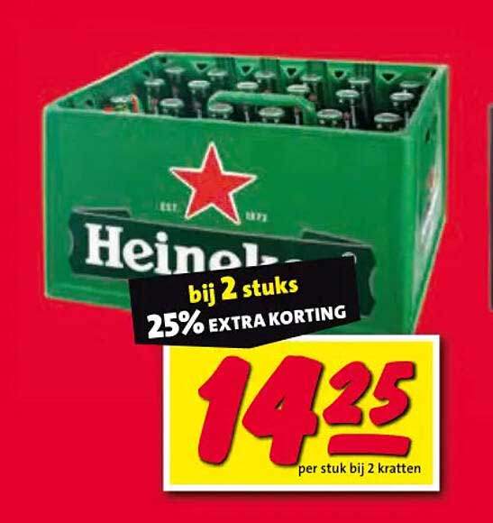 Heineken bij 2 stuks 25% EXTRA KORTING
