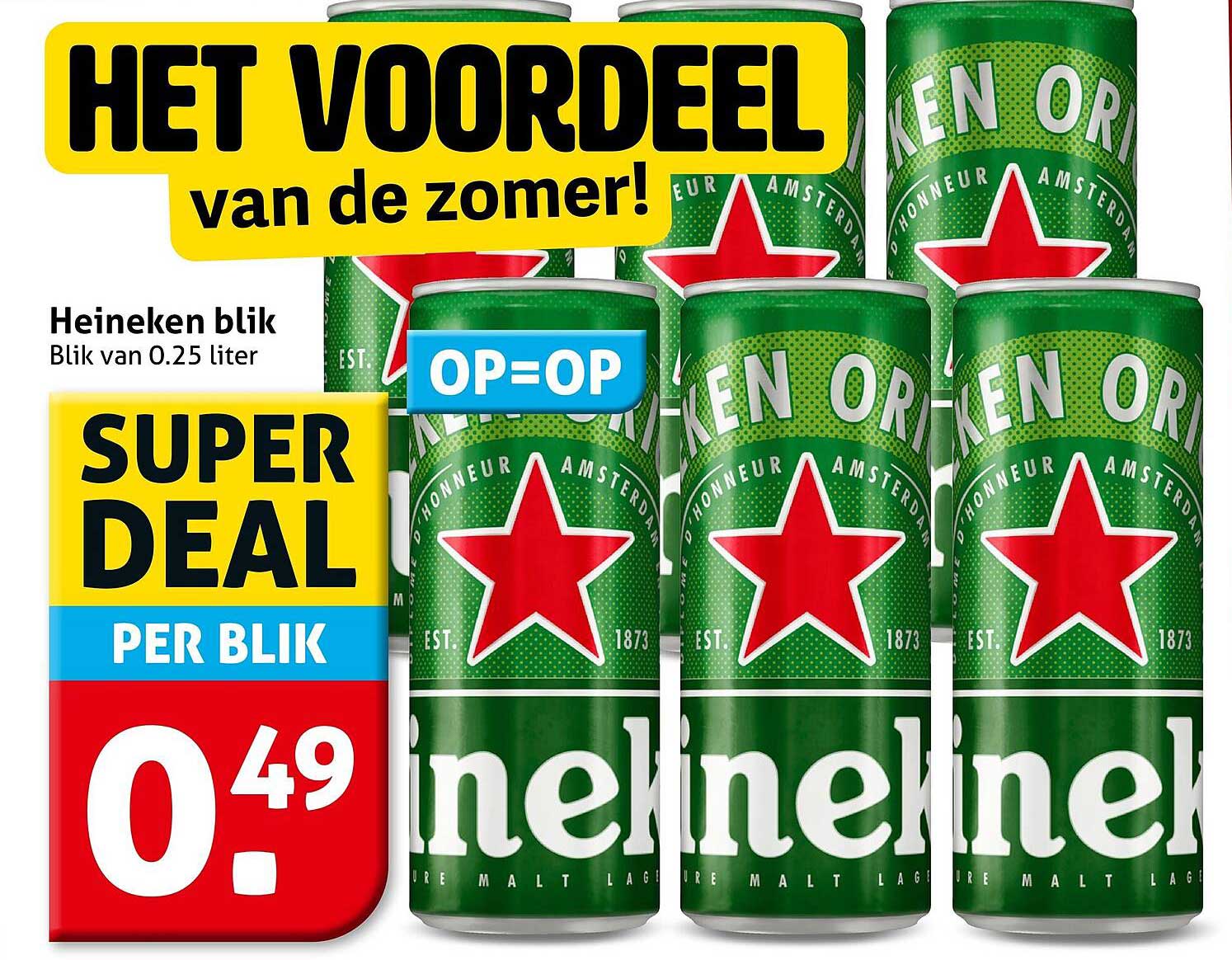 Heineken blik Blik van 0.25 liter OP=OP