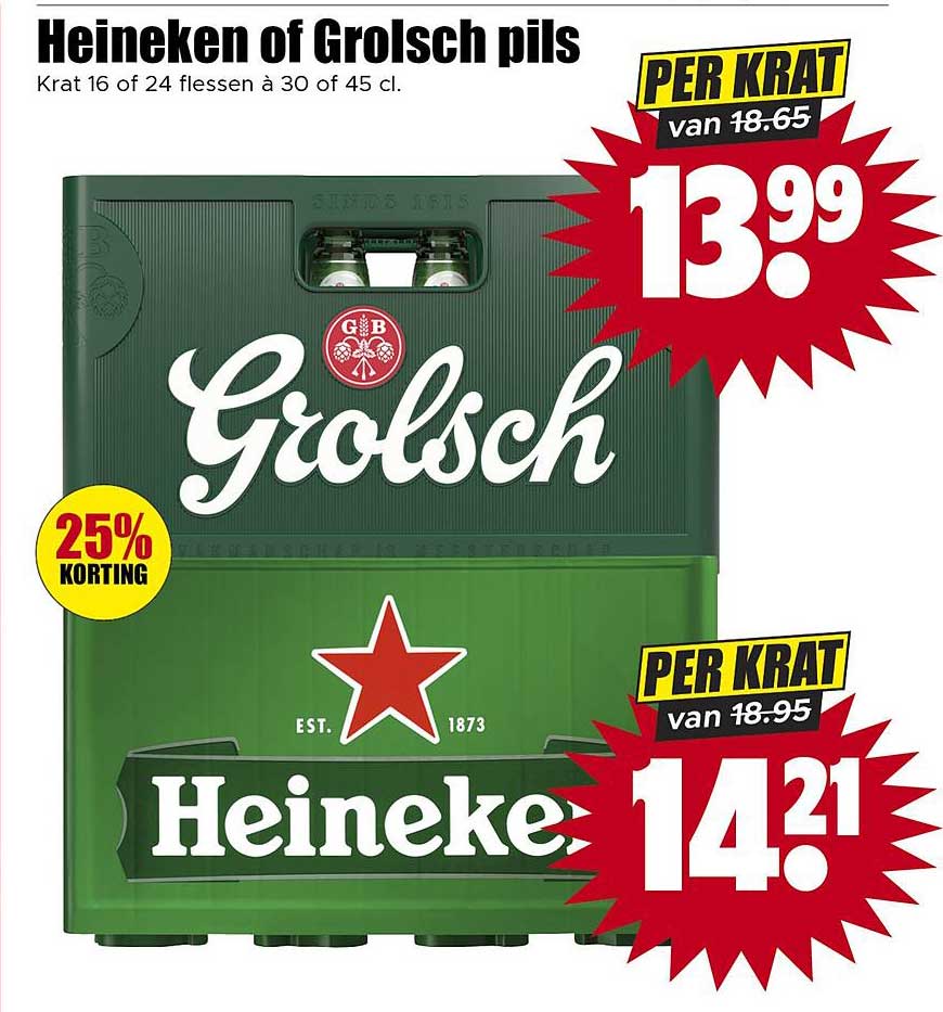 Heineken of Grolsch pils