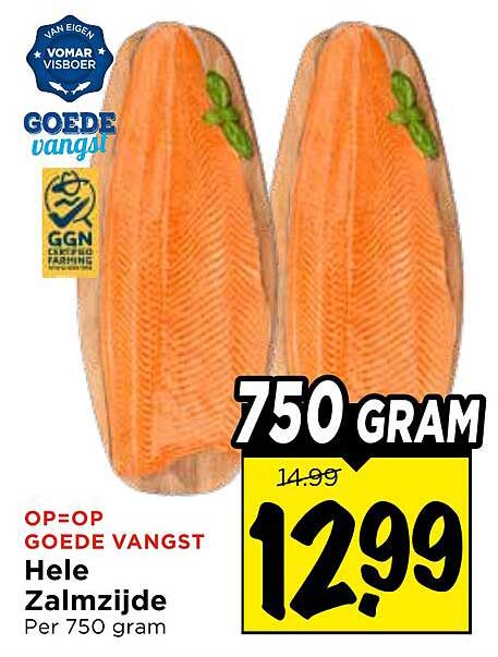 Hele Zalmzijde Per 750 gram