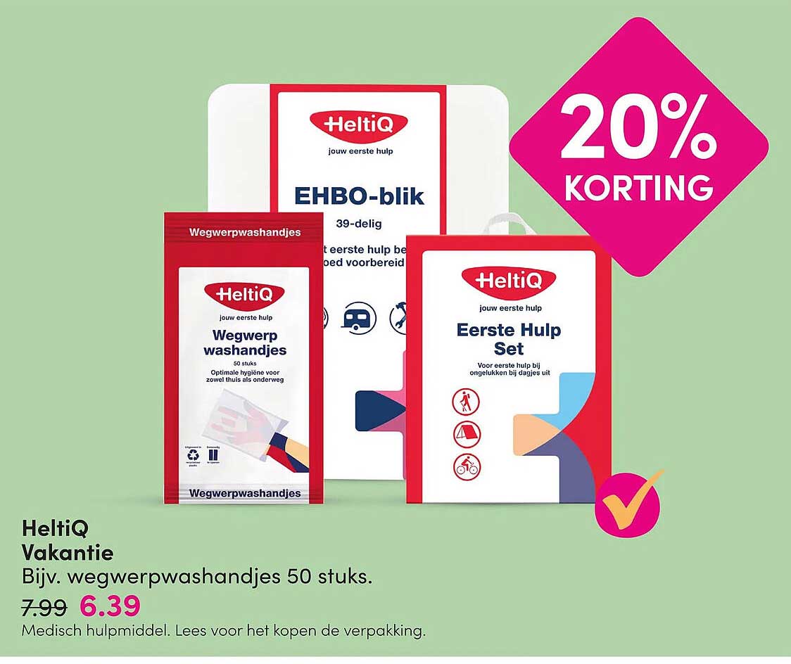 HeltiQ Vakantie Bijv. wegwerpwashandjes 50 stuks. 20% KORTING