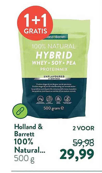 Holland & Barrett 100% Natural... 500 g 1+1 GRATIS