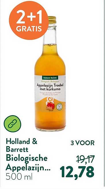 Holland & Barrett Biologische Appelazijn... 2+1 GRATIS
