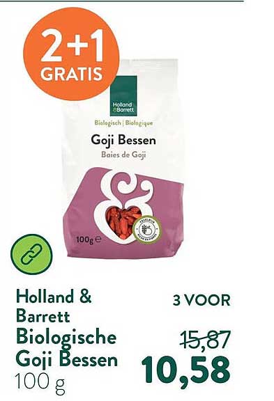 Holland & Barrett Biologische Goji Bessen 100 g 2+1 GRATIS