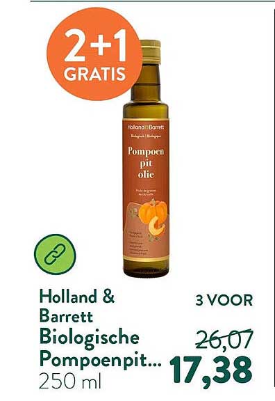 Holland & Barrett Biologische Pompoenpitolie 2+1 GRATIS