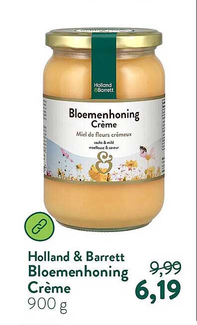 Holland & Barrett Bloemenhoning Crème 900 g