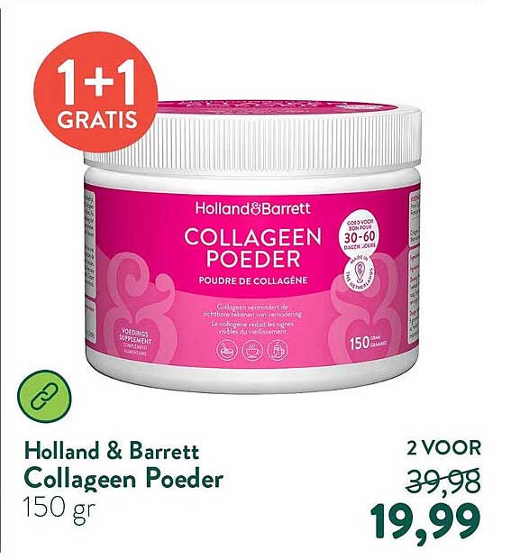 Holland & Barrett Collageen Poeder 150 gr 1+1 gratis