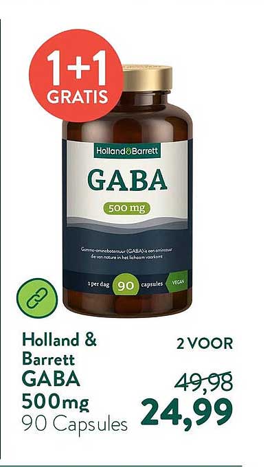 Holland & Barrett GABA 500mg 90 Capsules 1+1 GRATIS