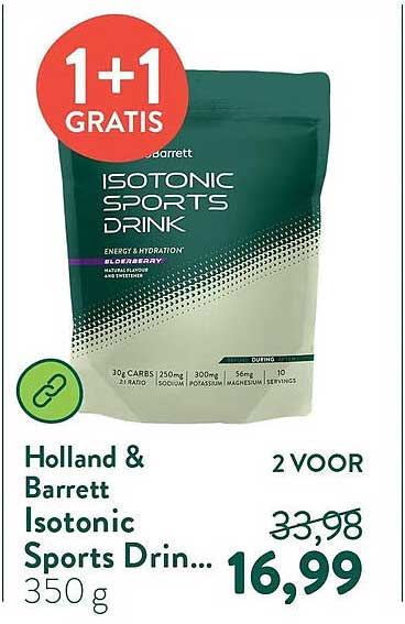 Holland & Barrett Isotonic Sports Drink 350 g 1+1 GRATIS