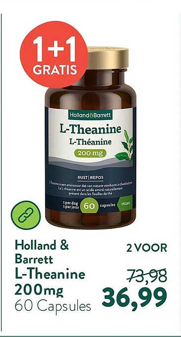 Holland & Barrett L-Theanine 200mg 60 Capsules 1+1 GRATIS