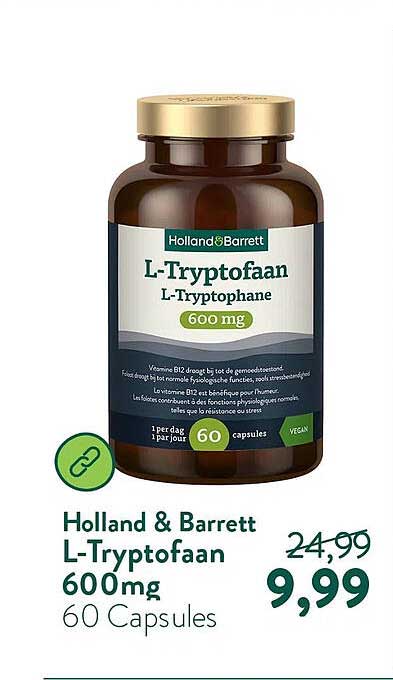 Holland & Barrett L-Tryptofaan 600mg 60 Capsules