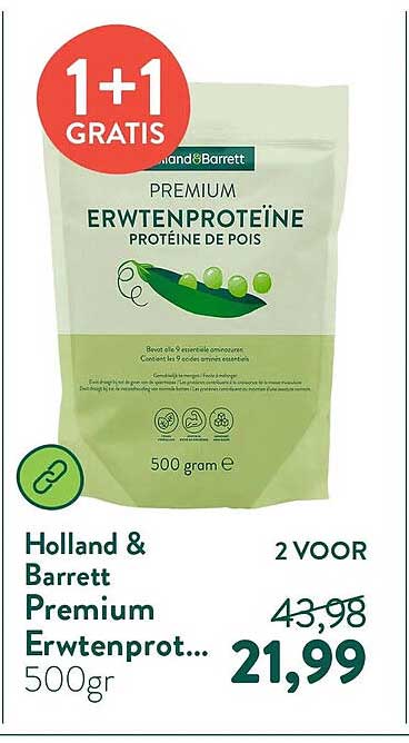 Holland & Barrett Premium Erwtenprot... 500gr 2 VOOR
