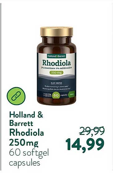 Holland & Barrett Rhodiola 250mg 60 softgel capsules