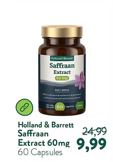 Holland & Barrett Saffraan Extract 60mg 60 Capsules