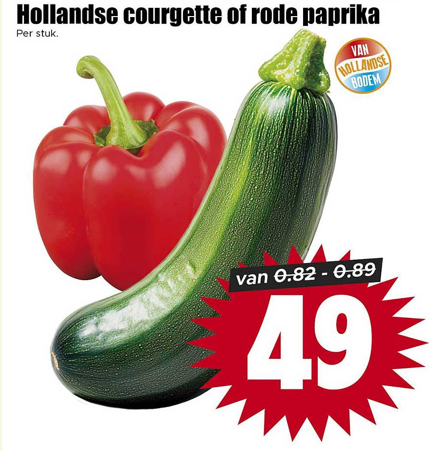 Hollandse courgette of rode paprika