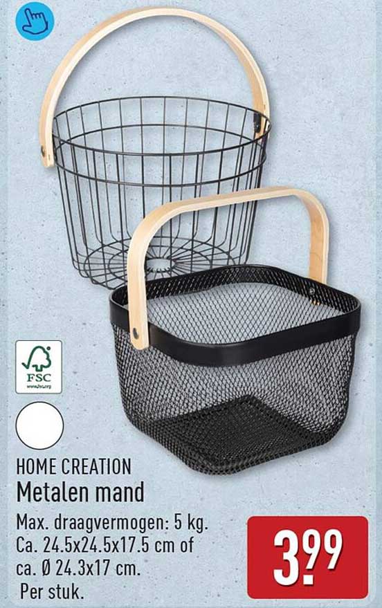 HOME CREATION Metalen mand