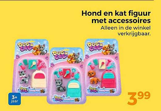 Hond en kat figuur met accessoires Alleen in de winkel verkrijgbaar.