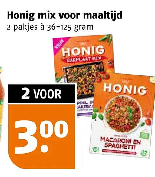 Honig mix voor maaltijd 2 pakjes à 36-125 gram 2 voor