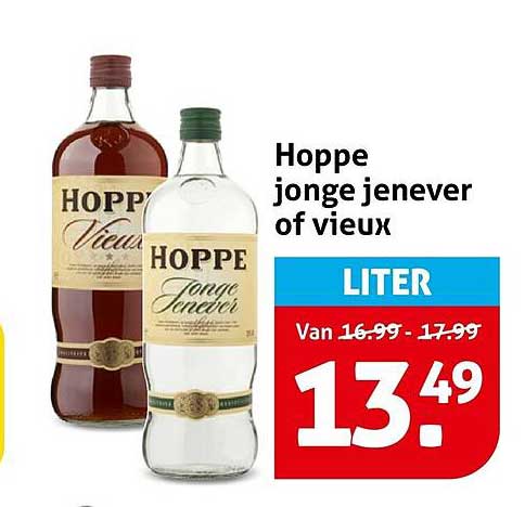 Hoppe jonge jenever of vieux LITER