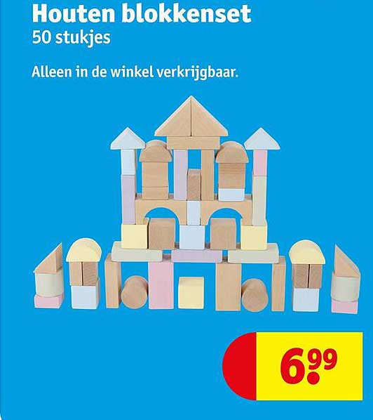 Houten blokkenset 50 stukjes