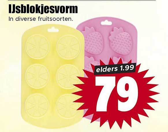 IJsblokjesvorm In diverse fruitsoorten.